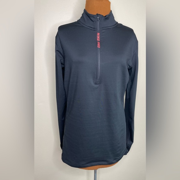 Nike Pro Hyperwarm Black Long Sleeve Top Running Athletic Size XL - Picture 1 of 11